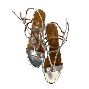Aquazzura Metallic Silver Sandals